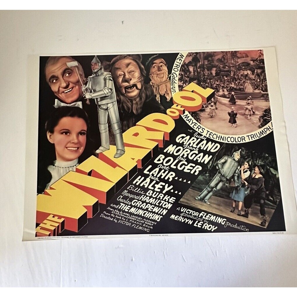 The Wizard Of OZ Movie Poster 1967 MGM 28x20 Portal Publications U.S.A.
